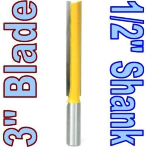 1 pc 1/2 Shank Extra long 3" Blade 1/2" Cutting Dia. Straight Router Bit Woodworking cutter Tenon Cutter for Woodworking