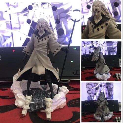 28cm GK Uchiha Madara Rikudousennin Modo Version Uchiha Obito Changeable head PVC Figure Collectible Model Toy
