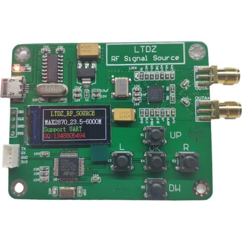 LTDZ MAX2870 0.96 inch OLED STM32 23.5-6000MHz Signal Source Module USB 5V Powered Frequency and Modes Accessory