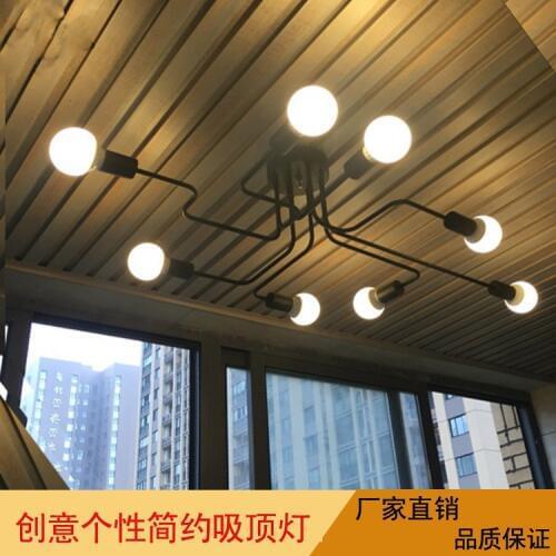 Multiple Rod Wrought Iron Ceiling Light Retro Industrial Loft Nordic Dome Lamp for Home Decor Dinning Cafe Bar