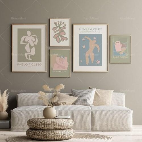 Bohemian wall art set 5 prints, abstract modern gallery wall set, neutral art print set printable wall art posters