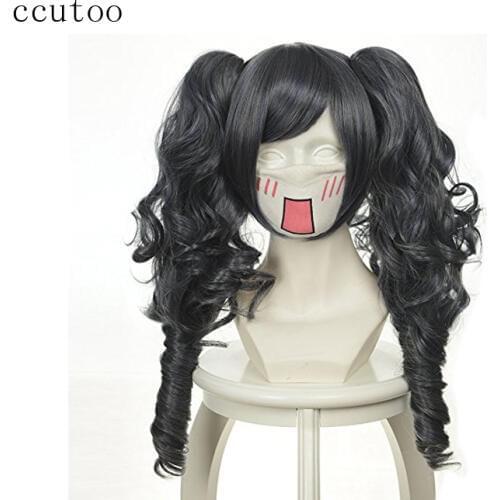 Ccutoo Black Butler Ciel Phantomhive curly long synthetic hair double chip ponytails cosplay costume wigs