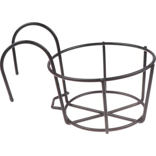 Garden Hanging Plant Iron Racks Balcony Round Flower Pot Rack Railing Fence