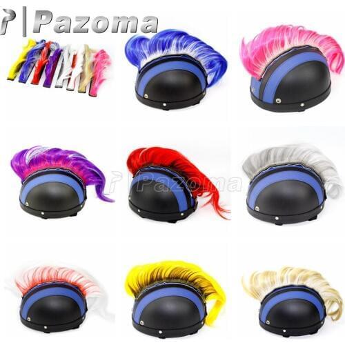 8Color Helmet Mohawk Hair Punk Hair Universal Motorcycle Helmets Decoration Wig For Snowmobile ATV BMX Bike Motocross Helmets