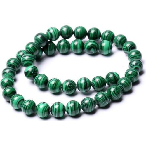 4/6/8/10/12mm Natural Stone Malachite Bead Spacer Loose Beads Round DIY Bright Jewelry Making