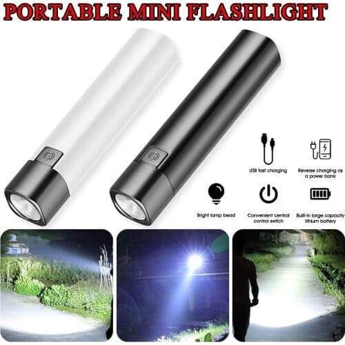 Super Bright Mini LED Flashlight Rechargeable Torch ABS Lightweight Material Suitable For Adventure, Camping, Riding, Hiking