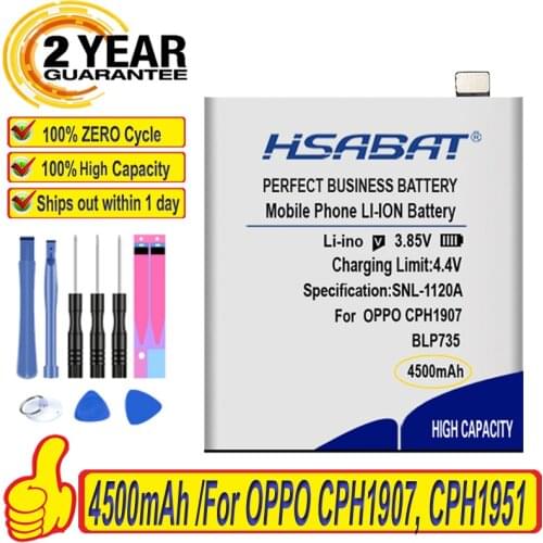 Top Brand 100% New BLP735 Battery for OPPO CPH1907, CPH1951, CPH1989, PCKM00, PCKM80,PCKT00,Reno 2, Reno2 F, Reno2 Z Batteries