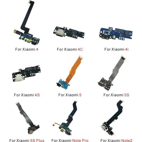 USB Power Charging Connector Plug Port Dock Flex Cable For Xiaomi 4 4C 4i 4S 5 5S 5S Plus Note Pro Note2 Note Microphone Module
