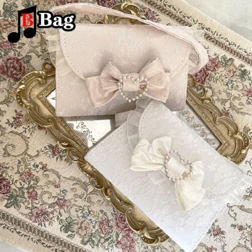 Women Handmade Lolita lace Shoulder bag jk uniform Handbag female Messenger Bag girl Satchel Princess Pearl single shoulder bag