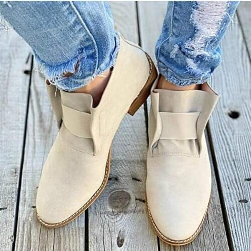 Woman Vintage Ankle Boots Snake Pattern Women Low Heels Womens Casual Elastic Band Shoes Ladies 2021 Autumn Female Plus Size