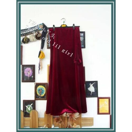Bellydance Costume Tribal Fusion velvet skirt with Open Slit SRA15