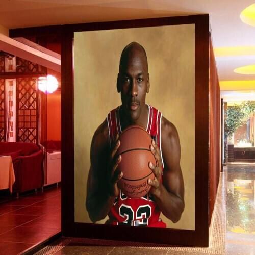Star Gym Basketball background wallpaper murals large entrance room school teenagers Custom Size