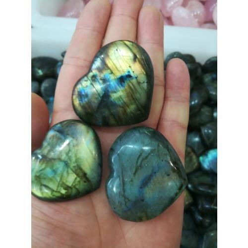 1pcs drop shipping Natural heavy flash labradorite Crystal gemstone meditation healing heart shape labradorite crystal pendant