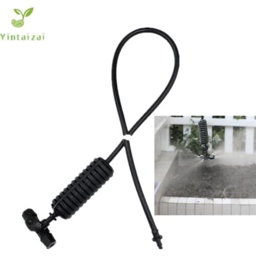 Black Cross Misting Sprinkler Set With Antidrip Connector Garden Drip Irrigation Greenhouse Garden Watering Fittings