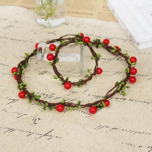 10PCS Berries Leaves Red Rose Handmade Branch Rustic Wreath Garland,floral crown,flower girl,halo,wholesale price,lots sale