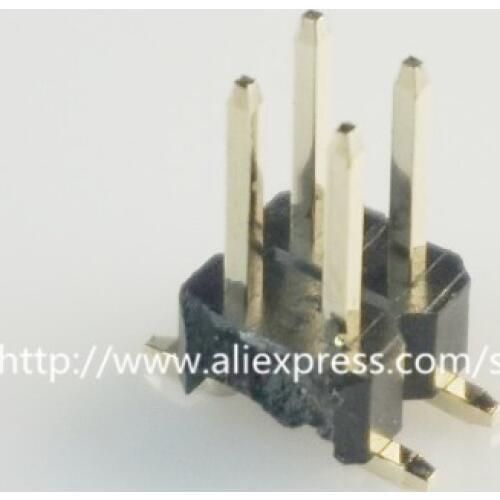 100pcs 2x2 P 4 pin 2.54 mm SMT Pin Header Male dual row surface mount PCB Tin Rohs Reach two rows No locator peg cut by hand