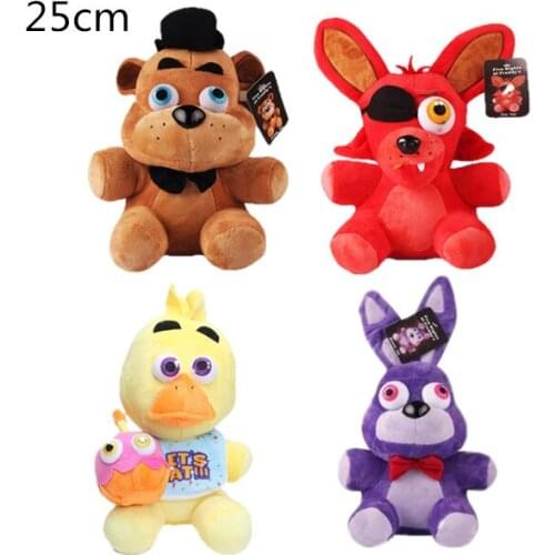 25cm Five Nights in Freddys FNAF Plush Doll Freddy Bear Foxy Chica Bonnie stuffed Plush Toys Kid Children Dolls Kids toy