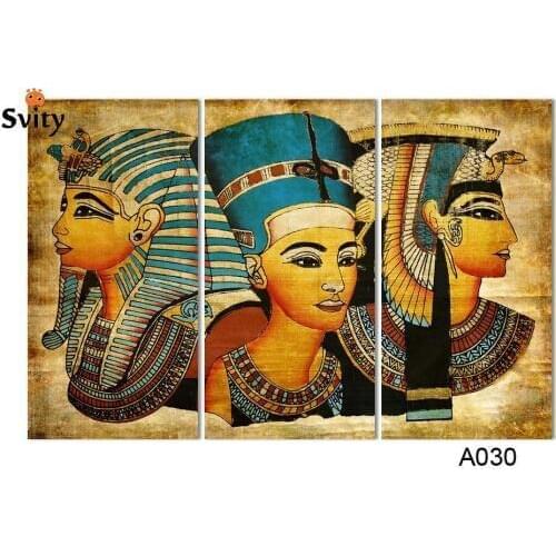 3pcs/set New Arrival Pharaoh Of Egypt Unframed Home Decoration Paintings Modern Abstract Wall Painting,Free Shipping