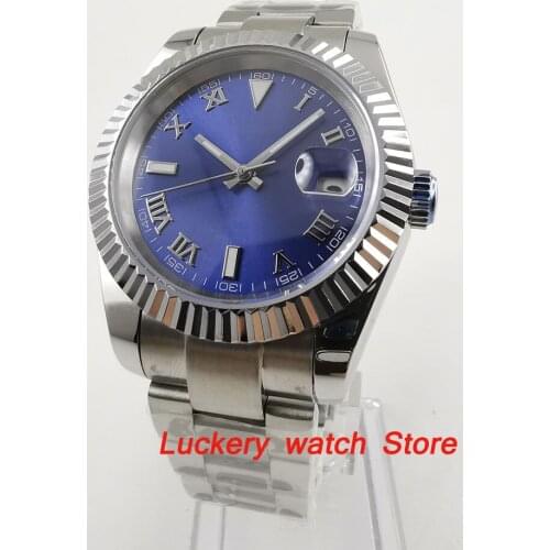 40mm no logo blue dial Luminous saphire glass; Automatic movement mens watch-BA51