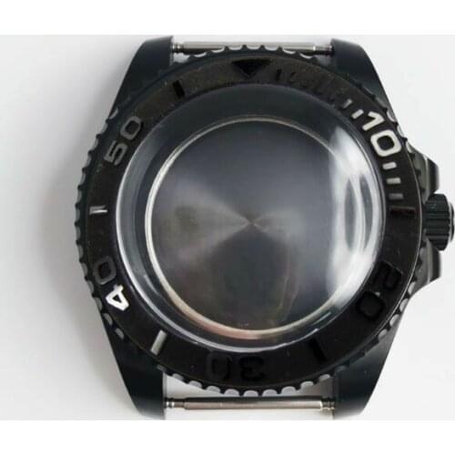 40MM Domed Glass Brushed Bezel PVD coated Watch Case Fit NH35 NH36 Movement
