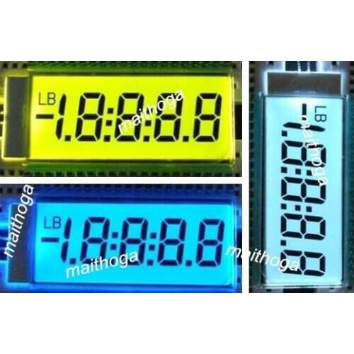 40PIN TN Positive 4-1/2 Digits Segment LCD Panel White/Yellow Green/Blue Backlight 3V 5V