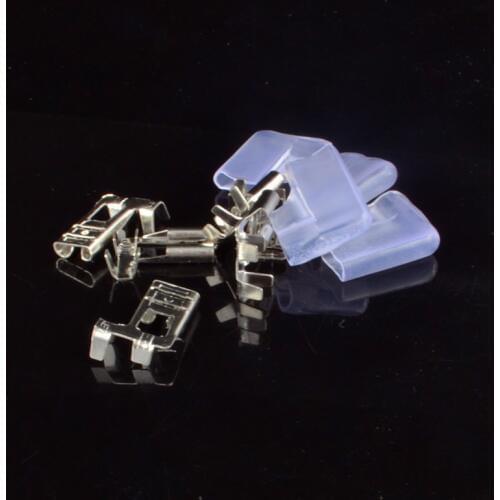 50Sets/100pcs 6.3 the plug spring insulated terminal cold terminal Flag L Shape plug spring terminals