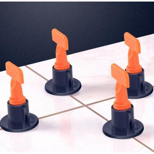 50pcs/Set Tile Leveling System Replaceable T-Type Lock Tile Leveler Locator Spacers Plier For Construction Walls & Floors+Wrench