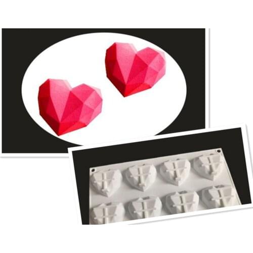 8 Diamond Love Moss Cake Die French Dessert Silicone Moss Cake Die Baking Tool