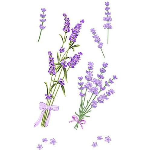 Watercolor Flower Temporary Tattoos Lavender Bow Sticker Fake Waterproof Tattoo Decal for Women Body Art Legs Chest Neck Tatoos