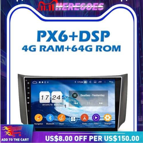 PX6 DSP IPS Android 10.0 4G 64GB Car DVD Player GPS Map RDS Auto Radio Wifi Bluetooth 5.0 For Nissan Sylphy 2012 2013 2014 2015