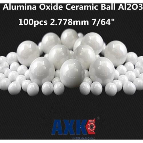 AXK 100pcs 2.778mm 7/64" Alumina Oxide Ceramic Ball Al2o3 For Bearing/pump/linear Slider/valvs Balls