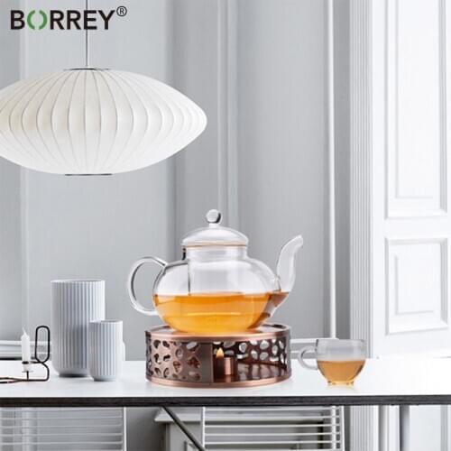 BORREY Portable Stainless Steel Tea Warmer Tea Stove Hollow Round Coffee Tea Heating Base Candle Warmer Insulation Base Outdoor