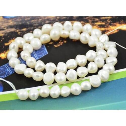 Real Pearl Loose Beads ,One Strand White Freshwater Cultured Pearl Gem 4mm-10mm One Strand 14.5inches