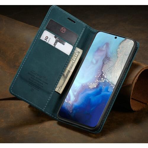 CaseMe Kickstand Case For Samsung Galaxy S20 Ultra New Luxury Retro Magnetic Auto Close Card Stand Wallet Case For Samsung S20