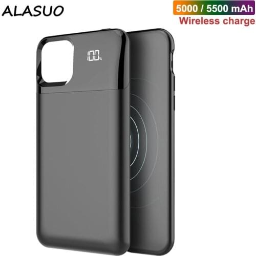Wireless Charging Power Bank Case For iPhone X XS XR XS Max Ultra Thin 5000/5500mAh Battery Charger Cover For iphone 11 Pro Max