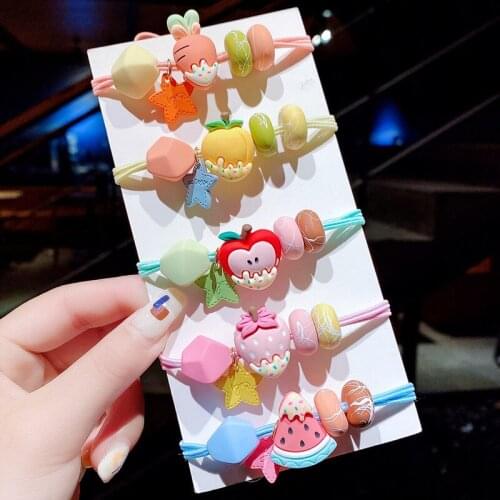 Childrens hair accessories sweet variety of small fresh fruit girl tie pill high elastic rubber band support wholesale