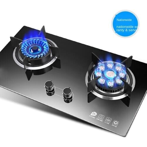 Natural gas cooktop Double Swing Fire Desktop & Embedded Type Dual-cooker Cooktop Down into the Wind Pulse Electronic Ignition