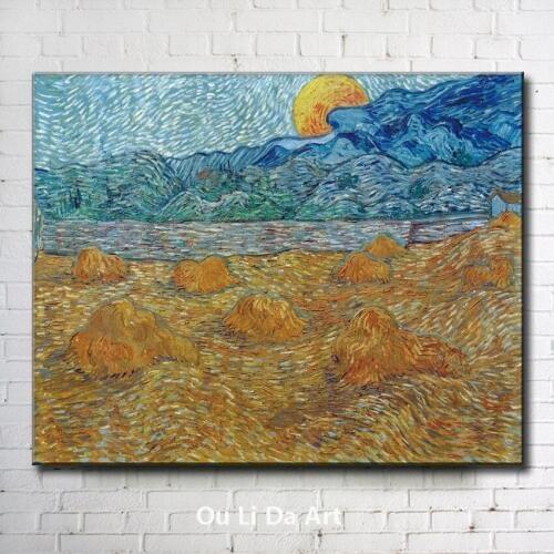 Impression Van straw rick sun scenery canvas printings oil painting printed on canvas home wall art decoration picture no frame