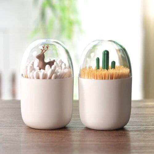 Toothpick Box Creative Home Dining Room Living Room Cotton Swab Storage Tube Cute Portable Toothpick Bucket