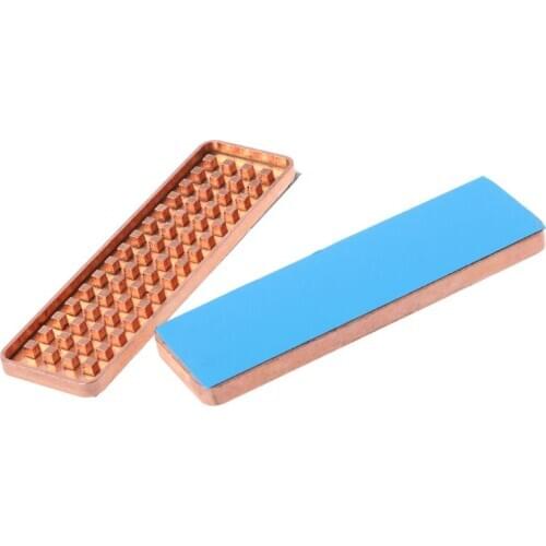 Copper NVME NGFF M.2 Heat sink 2280 SSD Metal Sheet Thermal Conductivity Silicone Wafer Cooling Fan M2 Heatsink