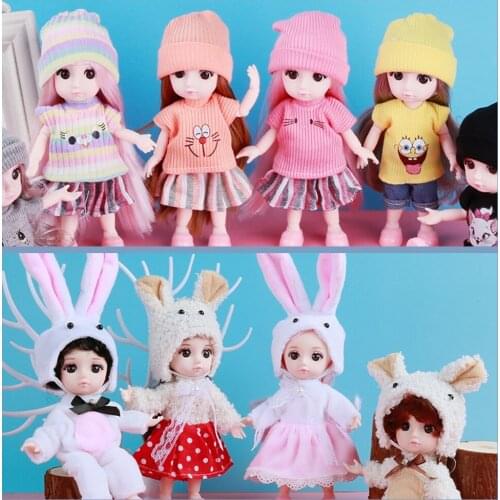 Cute 18 cm Doll With Beautiful Doll Dress Doll Cloth 10 Design Girls Birthday Day Gift