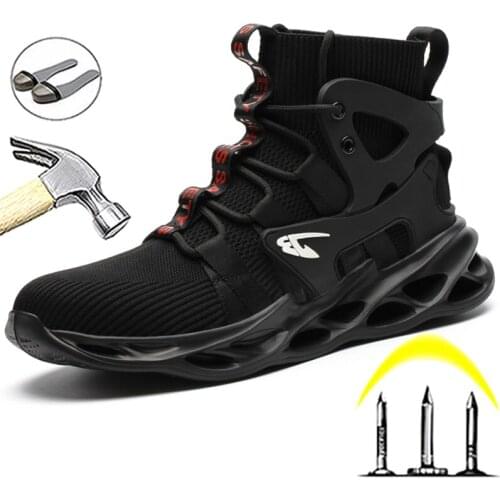 Fashion Work Safety Boots For Men Safety Shoes Indestructible Work Shoes Men Work Sneakers Male Steel Toe Shoes Plus Size 49 50