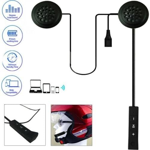 Moto Helmet Bluetooth 5.0 Headset Anti-interference For Motorcycle Helmet Riding Intercom Moto Hands Free Headphone MP3 Speakers