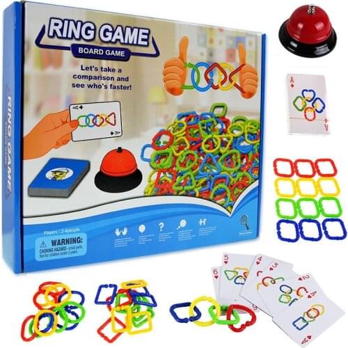Board Games Color shapes cognition Ring game Puzzle Interlocking Snapped Ring Clasp Parent-Child Interactive Toy Desktop Games