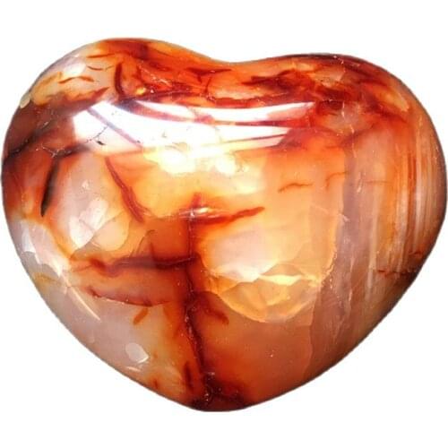 Natural red agate Heart Polished Love Crystal reiki healing gemstone for as gift