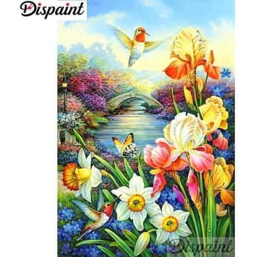 Dispaint Full Square/Round Drill 5D DIY Diamond Painting "Birds and flowers" Embroidery Cross Stitch 3D Home Decor A12759