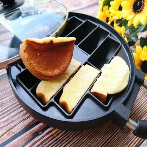 2021 New 10 Holes Dessert Waffle Cake Maker Pan Japanese Deep Pancake Aluminum Alloy Frypan Cake Mould with Lid