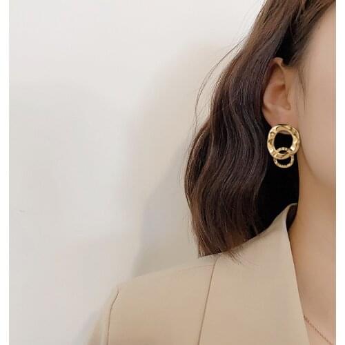 New Fashion Vintage Earrings For Women Statement Gold Metal Bohemia Statement Female Hanging Fashion 2021 Trend Wedding Jewelry