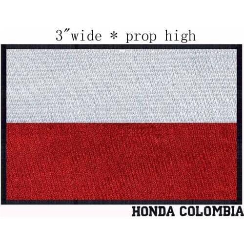 Country of Poland Flag 3" wide embroidery patch for high quality/100% embroidery logo/sewing and iron