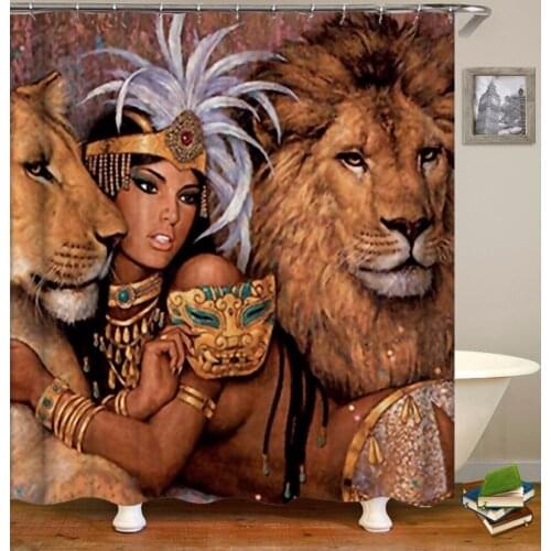 OLOEY Shower Curtains for Bathroom Decor 3D Print Customized Animal Beast Waterproof Polyester Fabric Bathroom Curtains